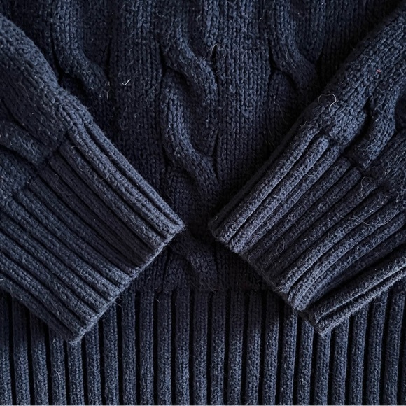 Polo Ralph Lauren Cable-Knit Cotton Jumper Sweater in Hunter Navy - Picture 11 of 12